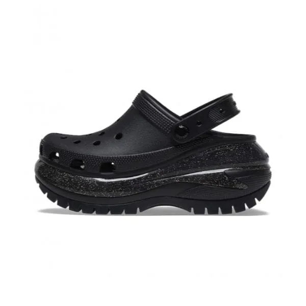 כפכפי קרוקס פלטפורמה במהדורה מיוחדת Crocs Mega Crush Sandals Rainbow Glitter 208794-001