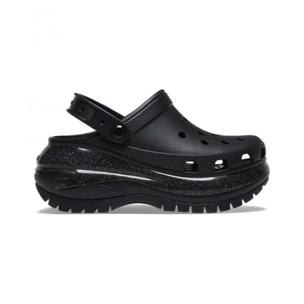 כפכפי קרוקס פלטפורמה במהדורה מיוחדת Crocs Mega Crush Sandals Rainbow Glitter 208794-001