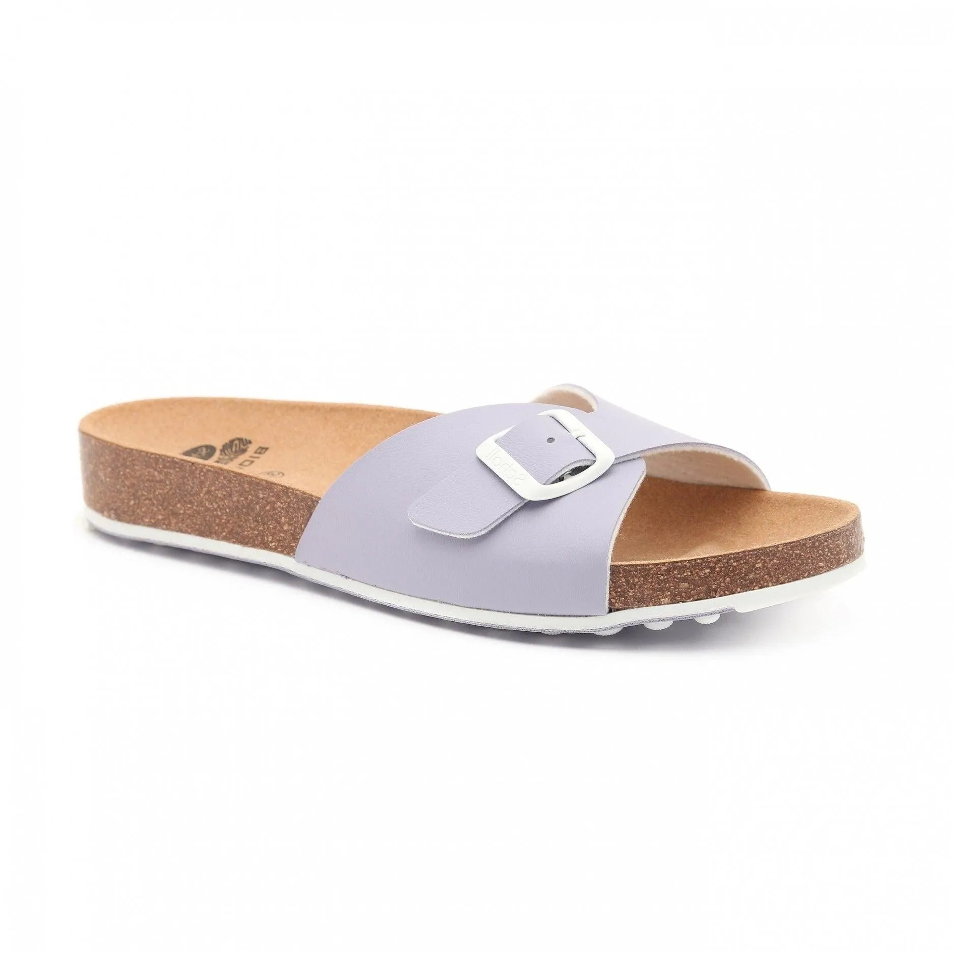 כפכף נשים עם רצועת אבזם עבה שול Scholl SCF27034 SPIKEY SS4,Lavender/white