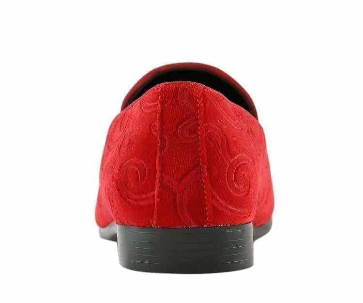 Amali Bryant Paisley Elegance Velvet Loafers For Men