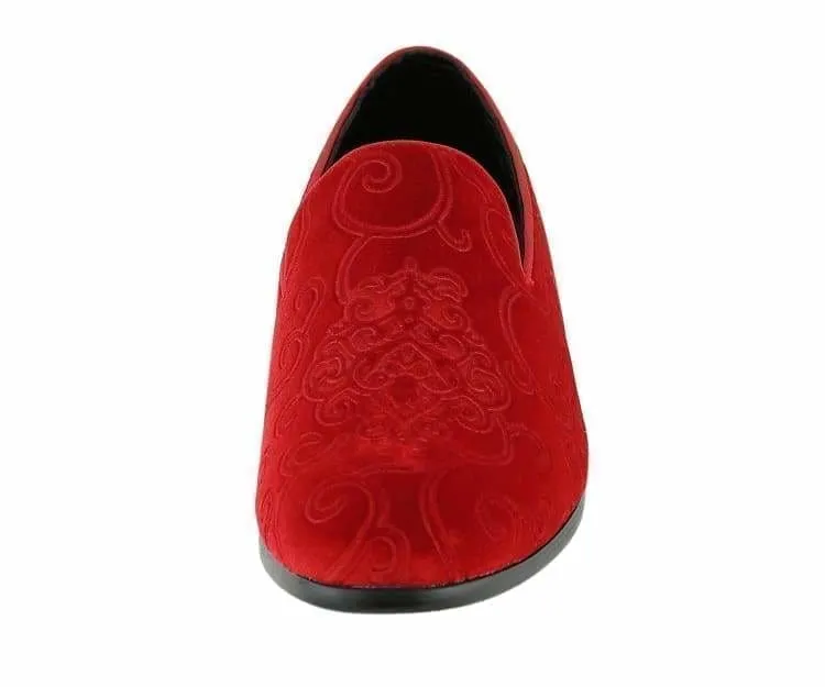 Amali Bryant Paisley Elegance Velvet Loafers For Men