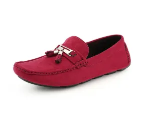Amali Dyer Men's Driving Moccasins Vegan Crimson Elegance