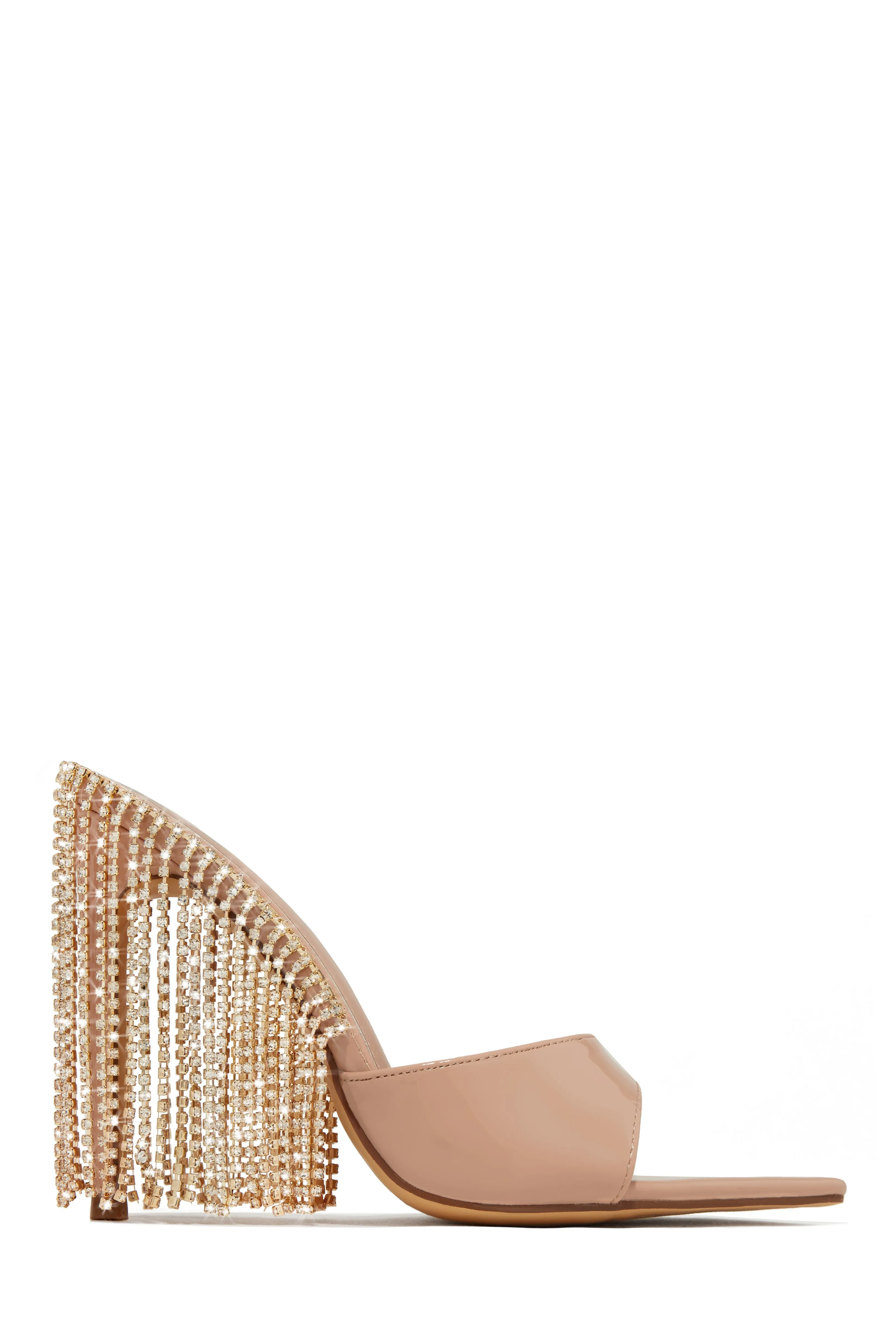 Atelier Dangle Embellished High Heel Mules - Silver