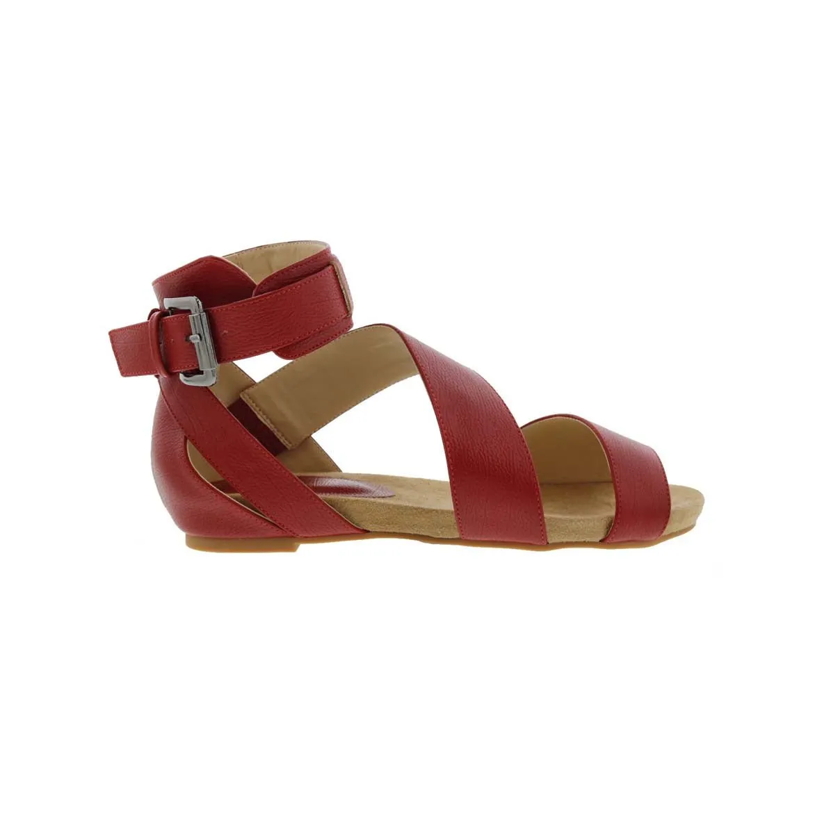 Bellini Nambi Women Adjustable Buckle Sandal In Red Smooth