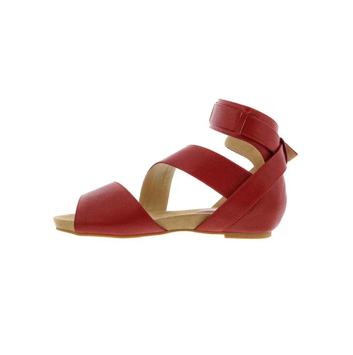 Bellini Nambi Women Adjustable Buckle Sandal In Red Smooth