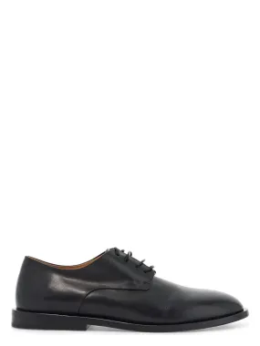 BLACK CALF LEATHER DERBY SHOES WITH GLOSSY FINISH