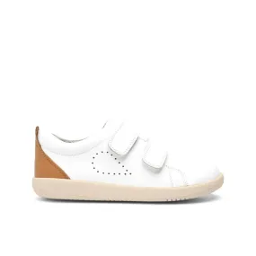 Bobux KP Grass Court White   Caramel Trainers