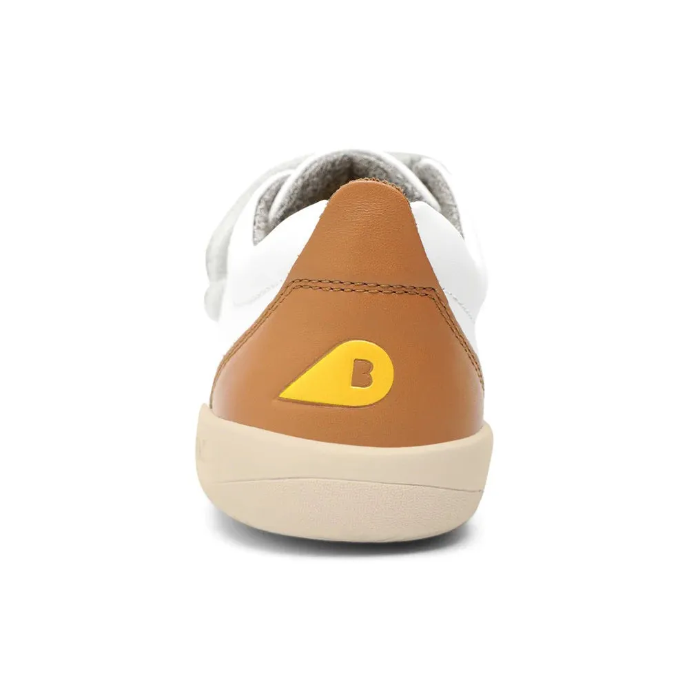 Bobux KP Grass Court White   Caramel Trainers
