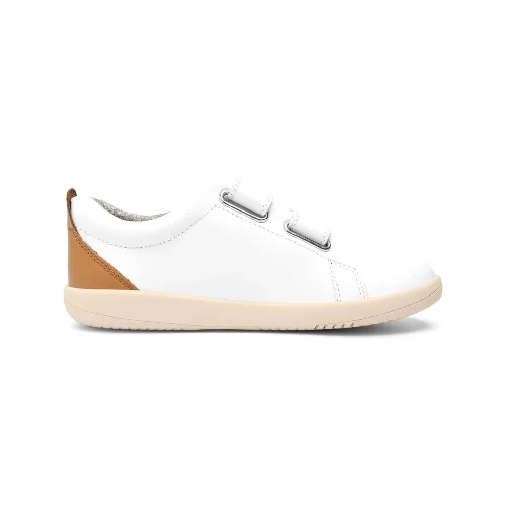 Bobux KP Grass Court White   Caramel Trainers