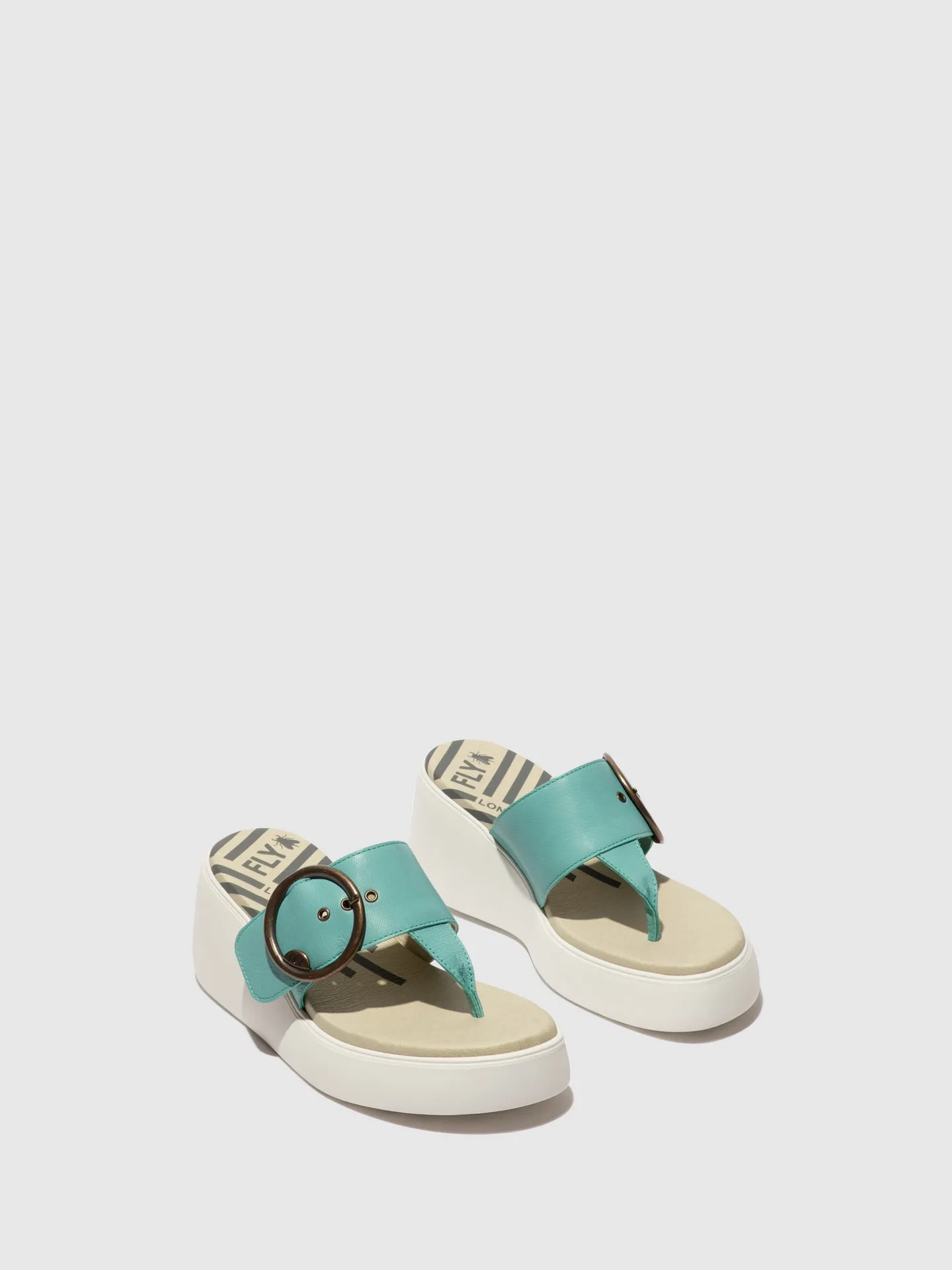 Buckle Mules DAFI938FLY TURQUOISE