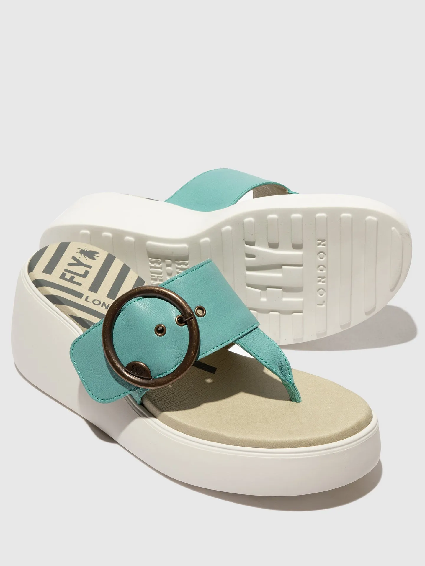 Buckle Mules DAFI938FLY TURQUOISE