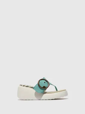 Buckle Mules DAFI938FLY TURQUOISE