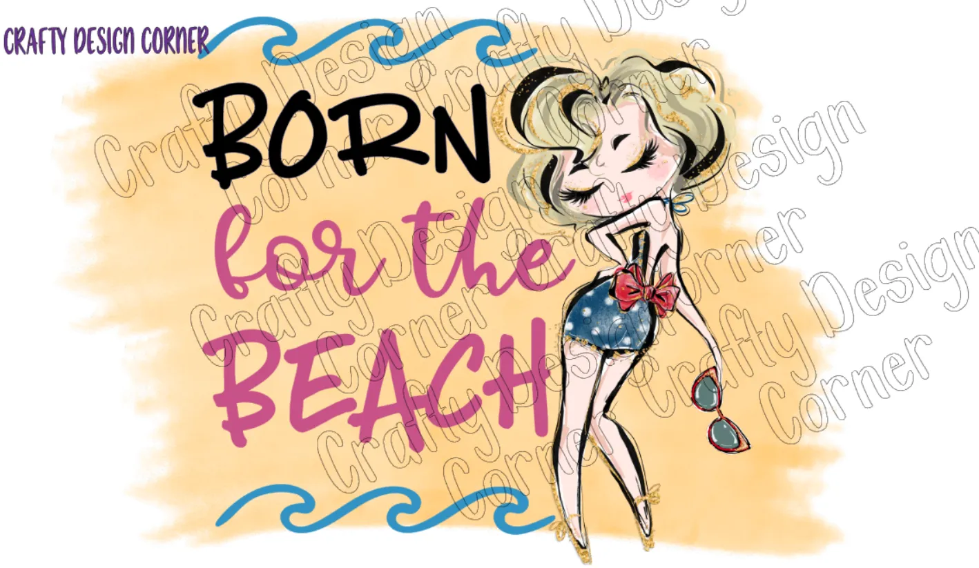 Bundle of All 5 Born for the Beach PNG/JPeg Download