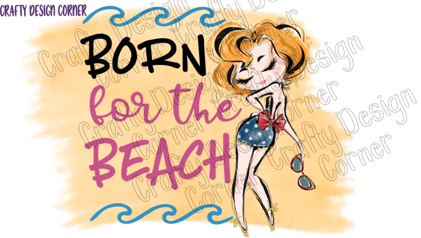 Bundle of All 5 Born for the Beach PNG/JPeg Download