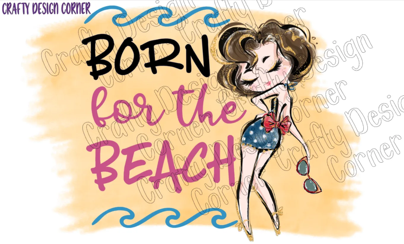 Bundle of All 5 Born for the Beach PNG/JPeg Download