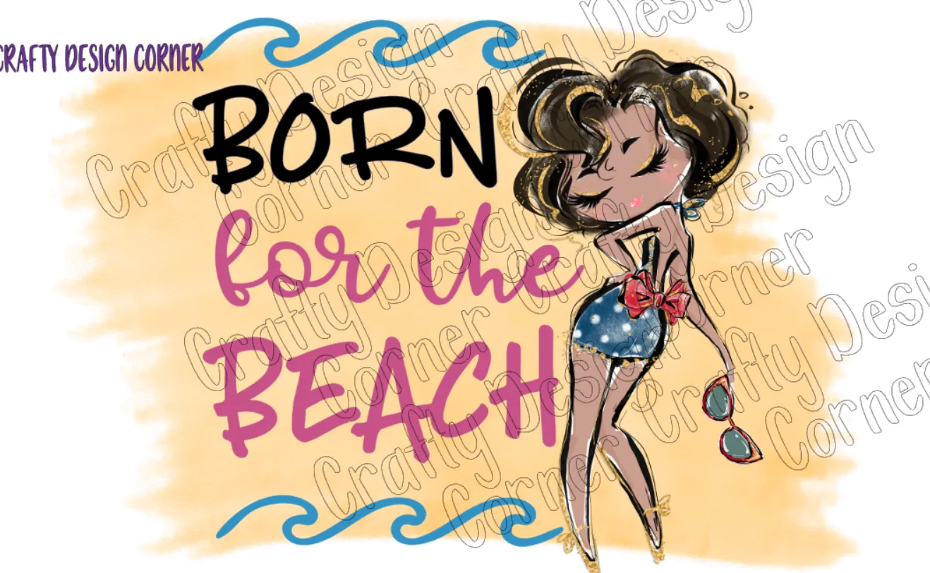 Bundle of All 5 Born for the Beach PNG/JPeg Download