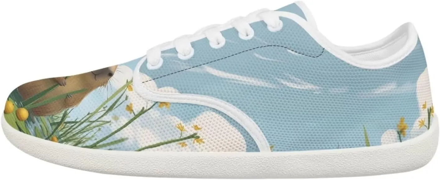 chaqlin Flats Shoes Women Dressy Comfortable Animal Print Lace Up Sneakers Comfortable Wide Barefoot Shoe Casual Walking Sneaker