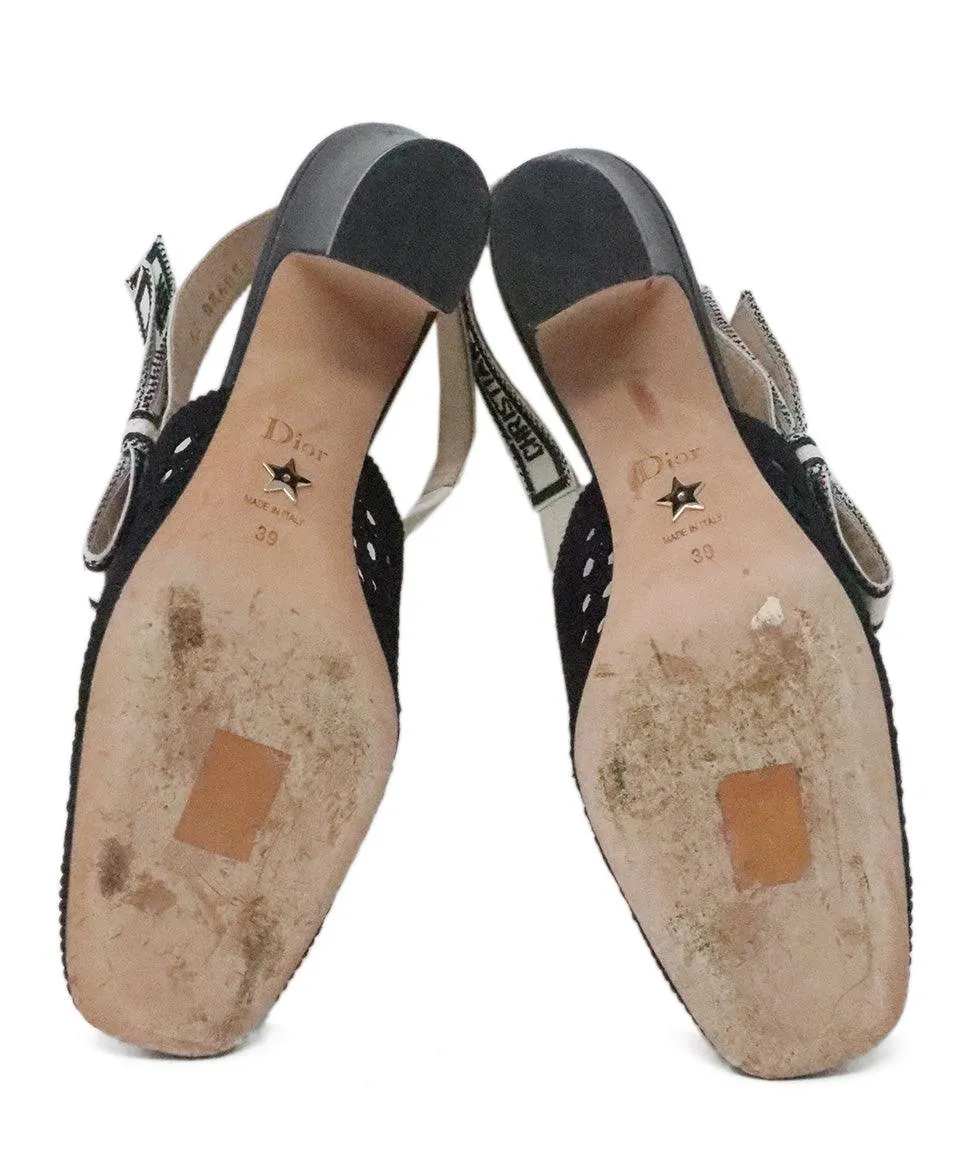 Christian Dior B&W Canvas Heels sz 9