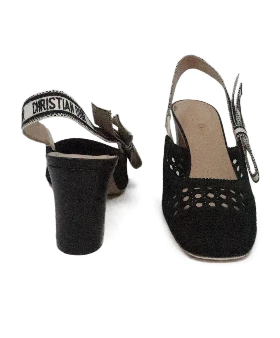 Christian Dior B&W Canvas Heels sz 9
