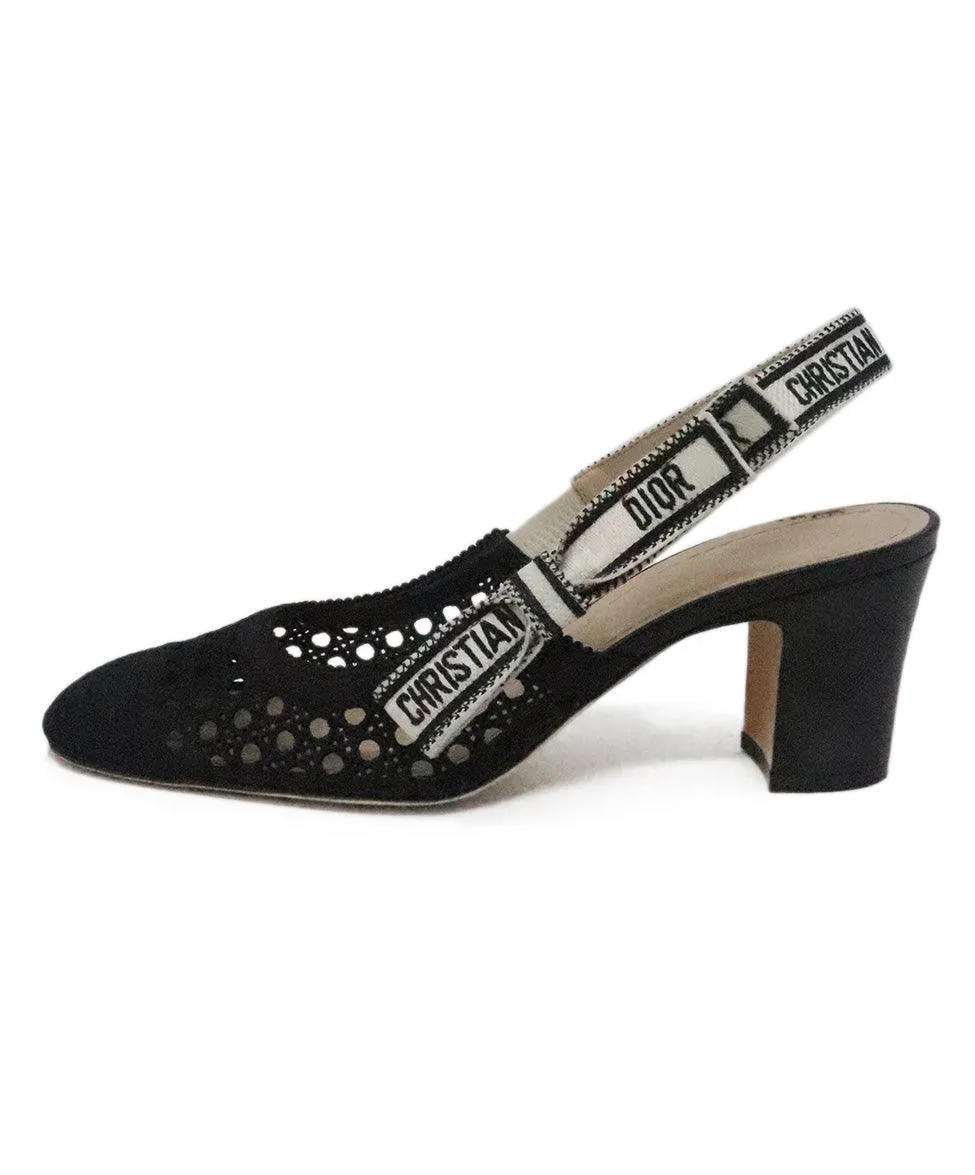 Christian Dior B&W Canvas Heels sz 9