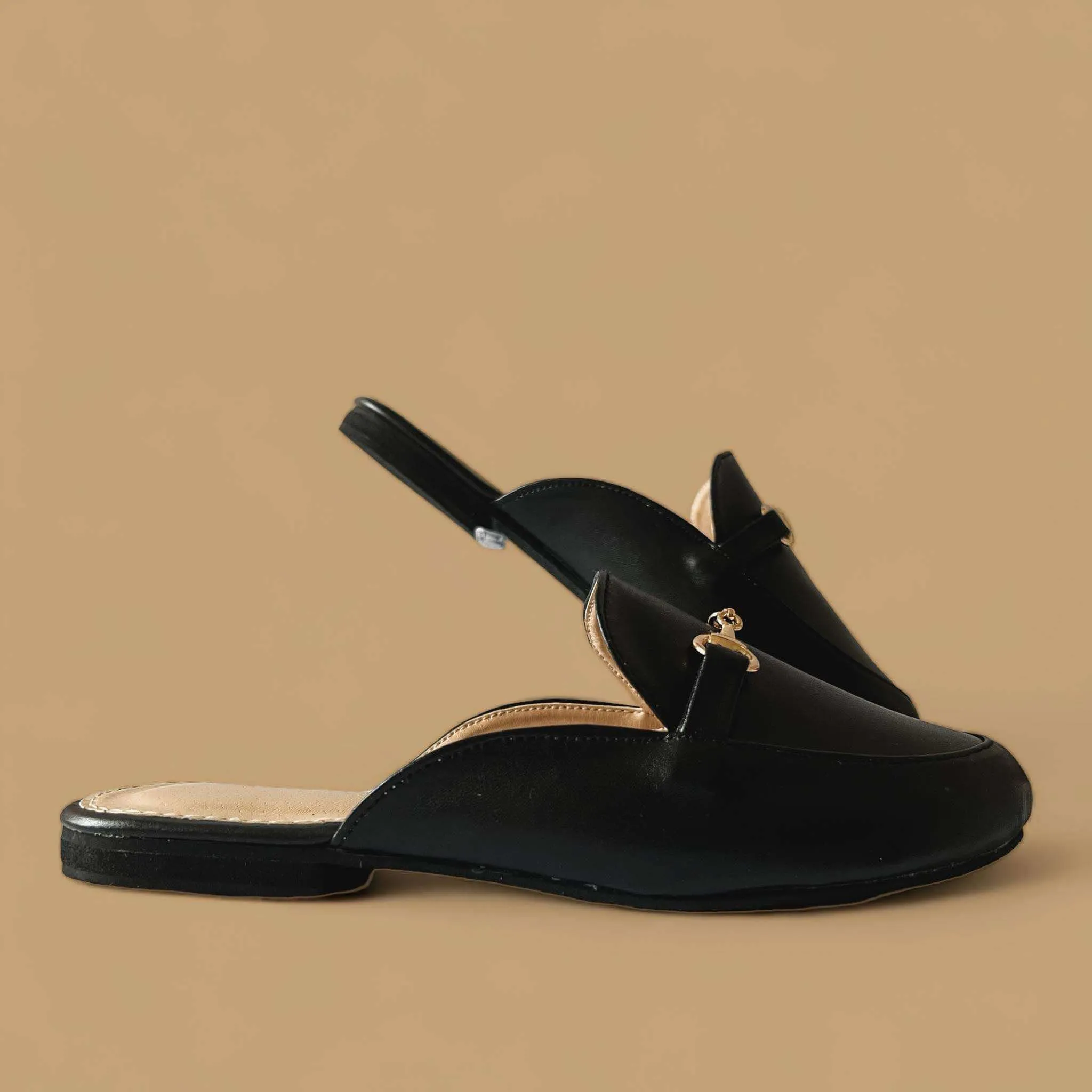 CLARA Elegant Molded Sole Flat Mules