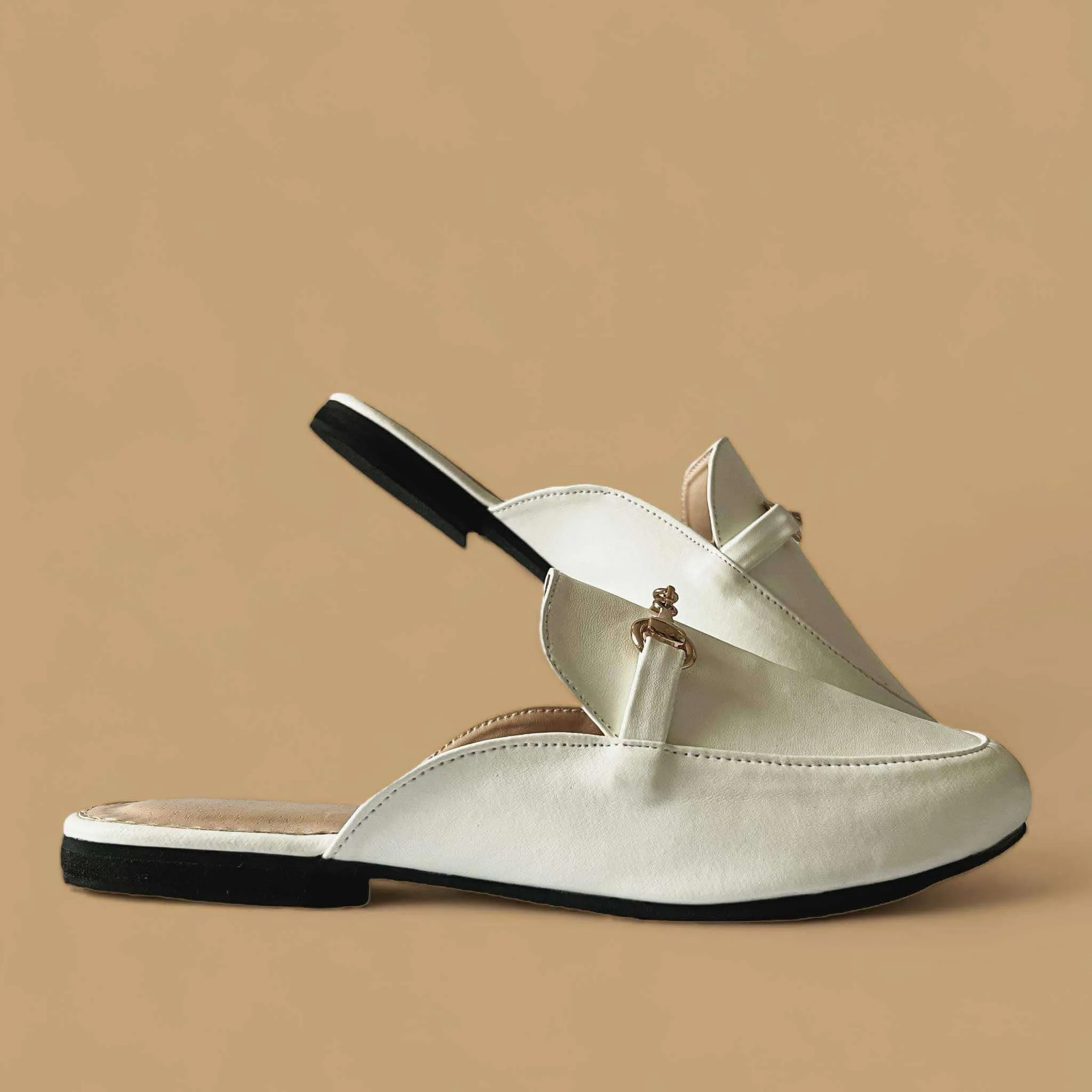 CLARA Elegant Molded Sole Flat Mules