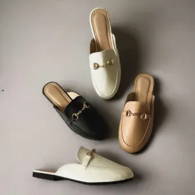 CLARA Elegant Molded Sole Flat Mules