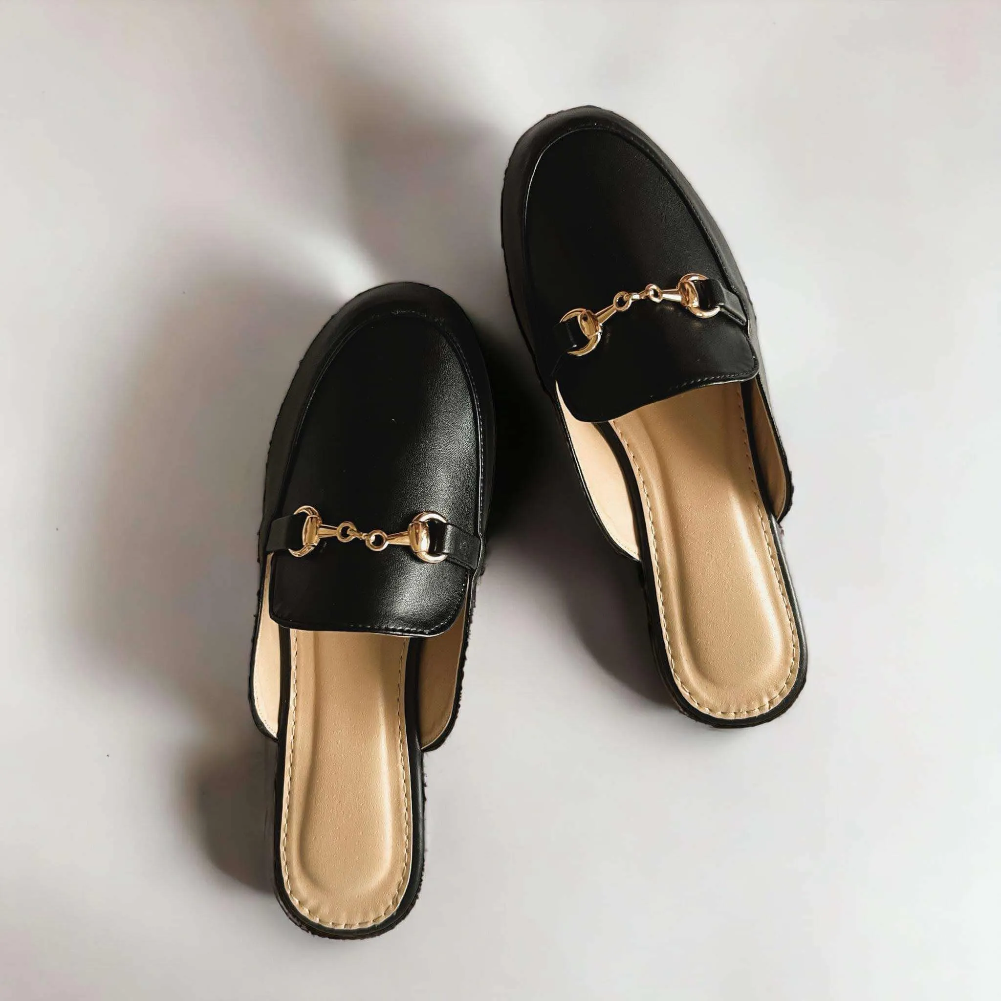 CLARA Elegant Molded Sole Flat Mules