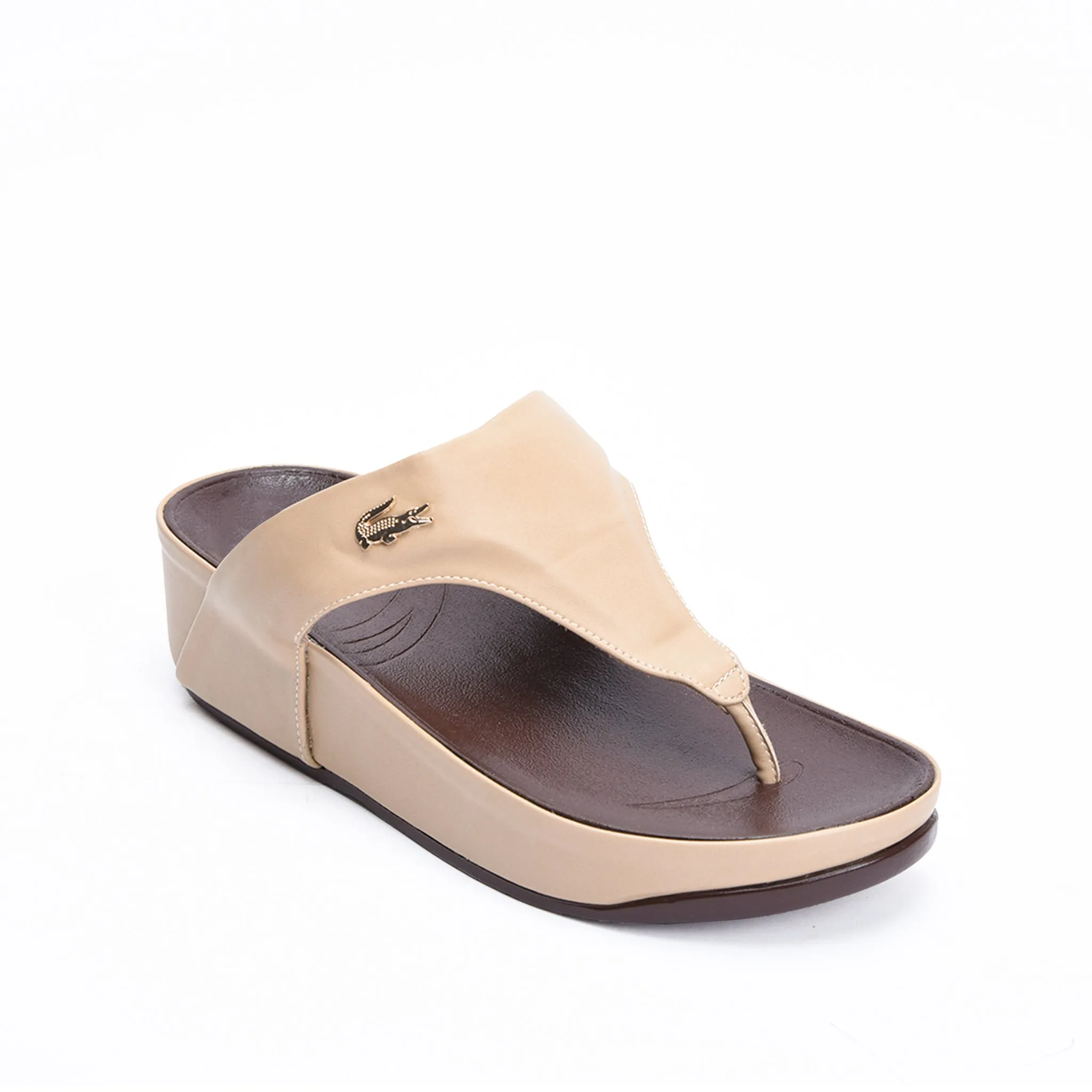 Comfortable Beige Wedge Slippers | 719R-F