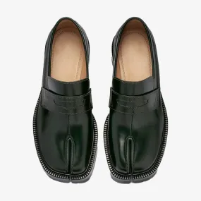 Dark Green Calfskin Chunky Sole Loafers