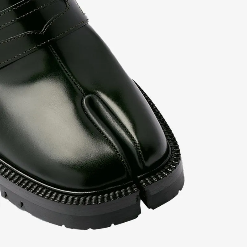 Dark Green Calfskin Chunky Sole Loafers