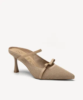 Elegant Bow Pointed Toe Heeled Mules