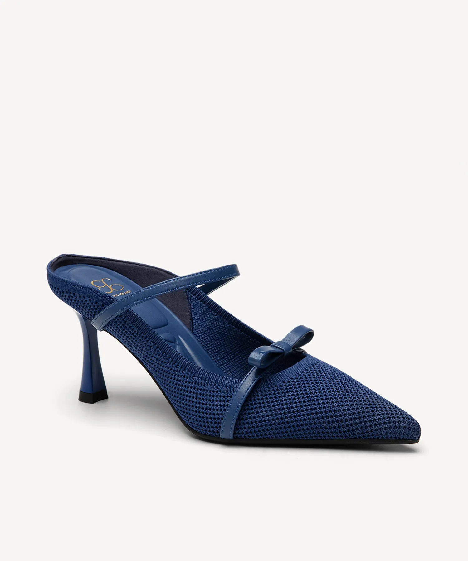 Elegant Bow Pointed Toe Heeled Mules