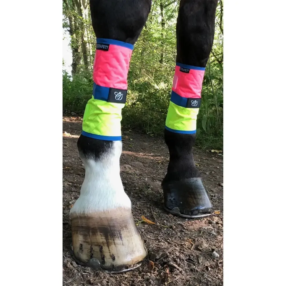Equisafety Leg Boots Pink/Yellow