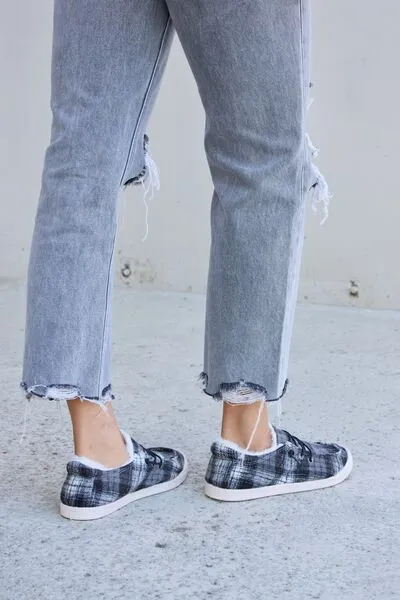 Forever Link Plaid Plush Sneakers