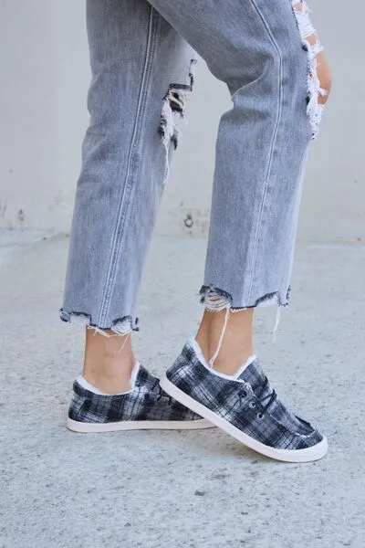Forever Link Plaid Plush Sneakers