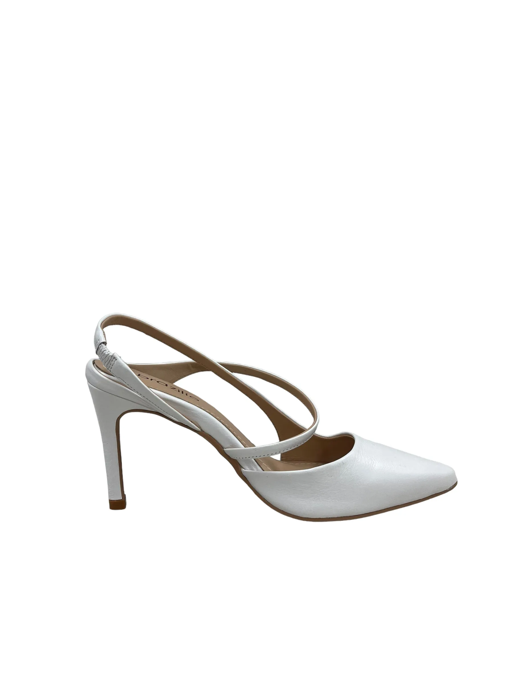 Freya Leather Heel - White