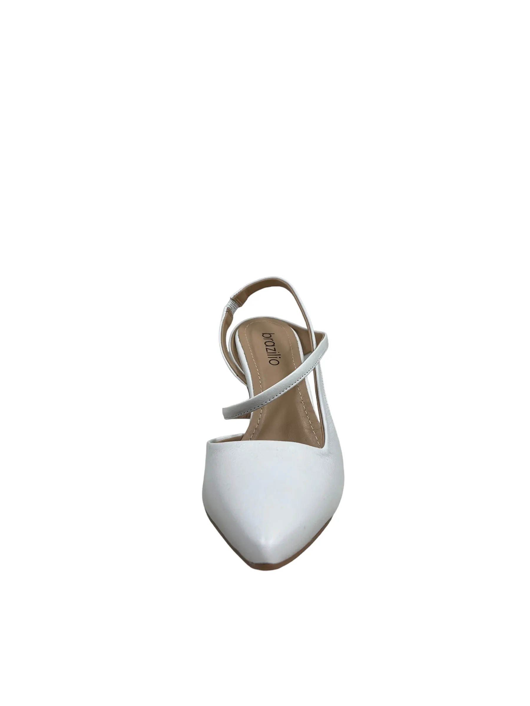 Freya Leather Heel - White