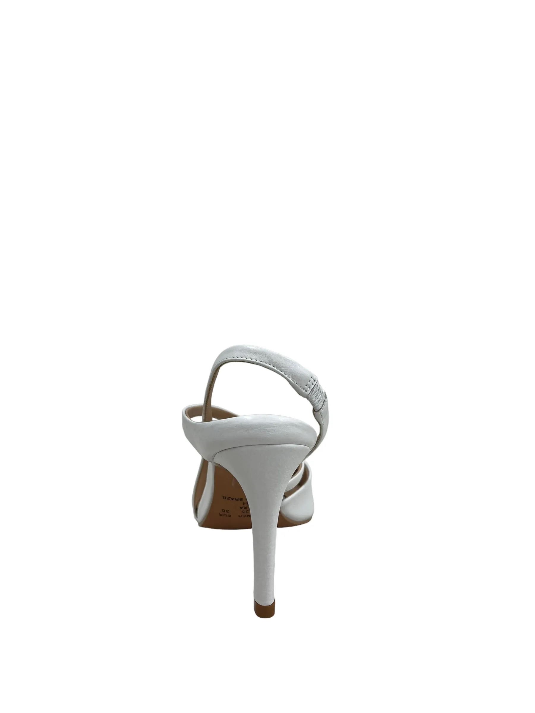 Freya Leather Heel - White
