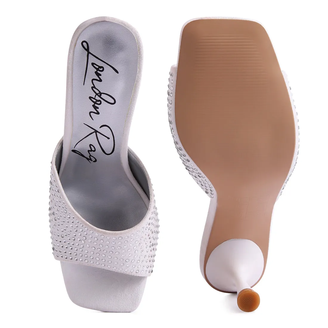 Imprint Diamante Stud Slip On Sandals