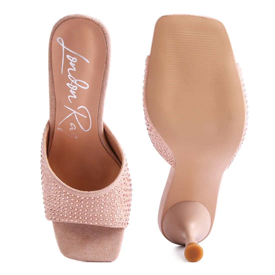 Imprint Diamante Stud Slip On Sandals