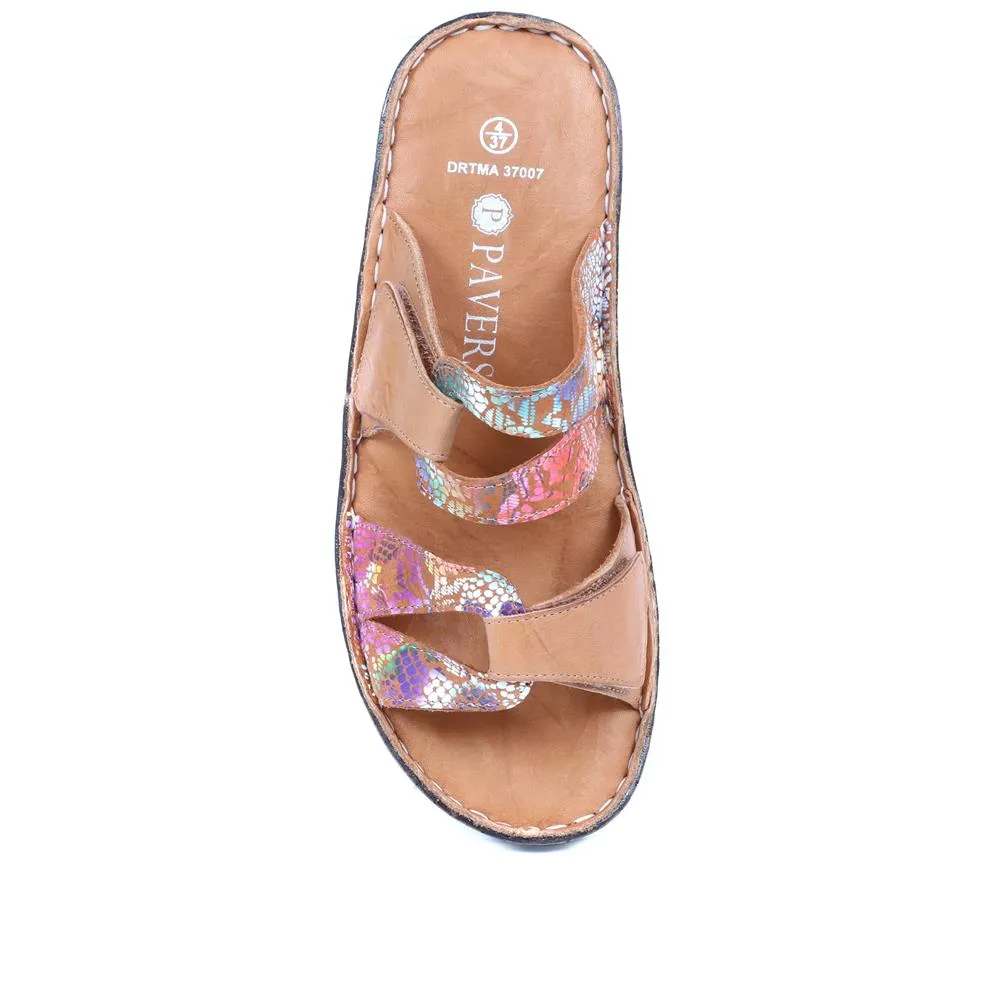 Leather Adjustable Mule Sandals - DRTMA37007 / 323 852