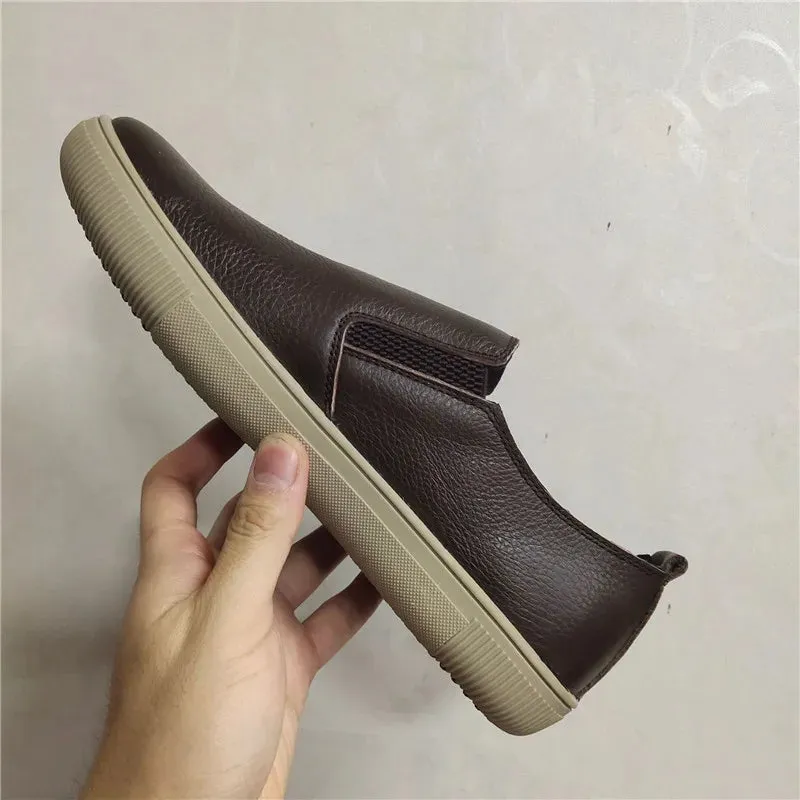 Men’s 100% Genuine Leather Loafers – Breathable Slip-On Driving Moccasins