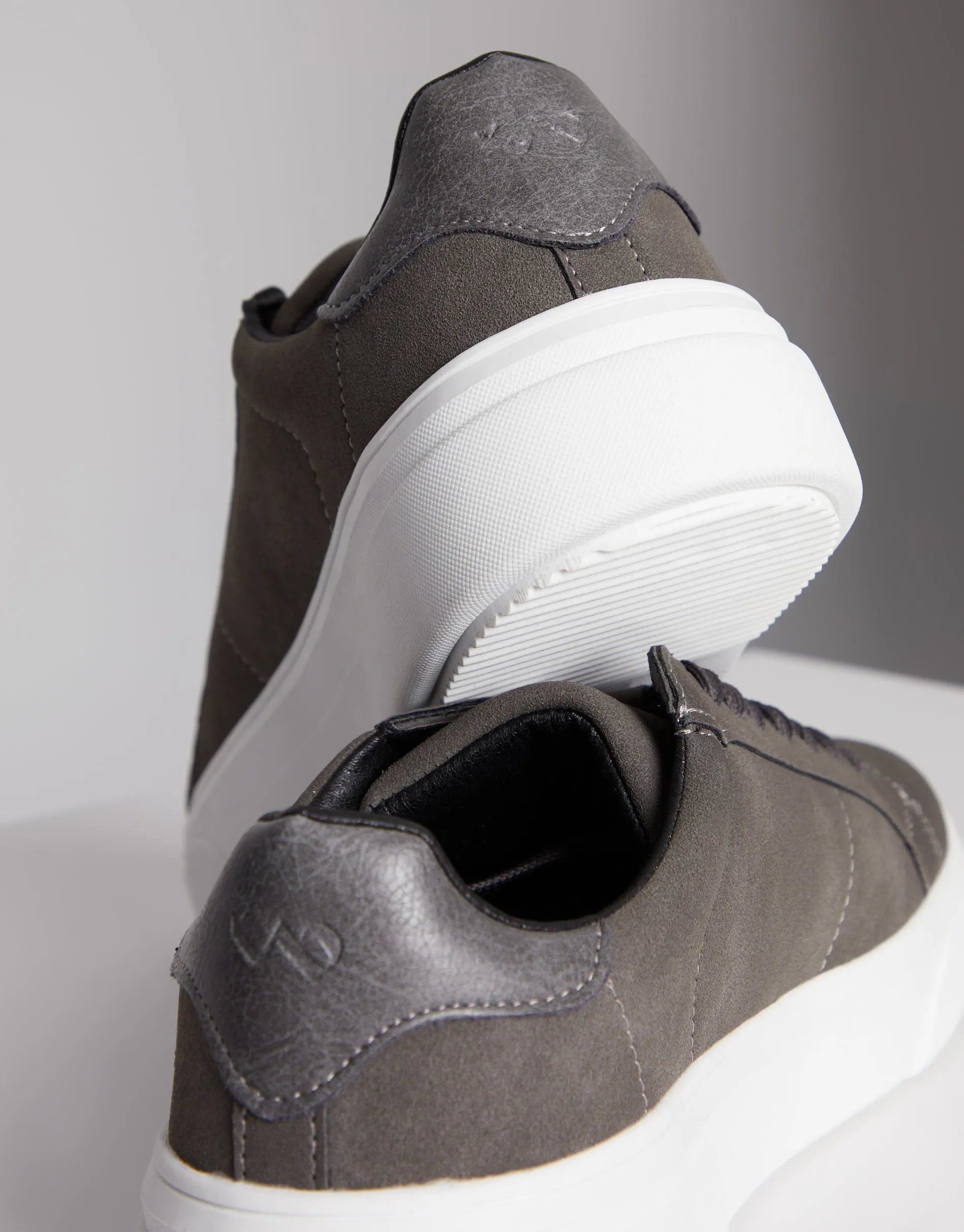 Men's Charcoal Raised Sole Court Trainers