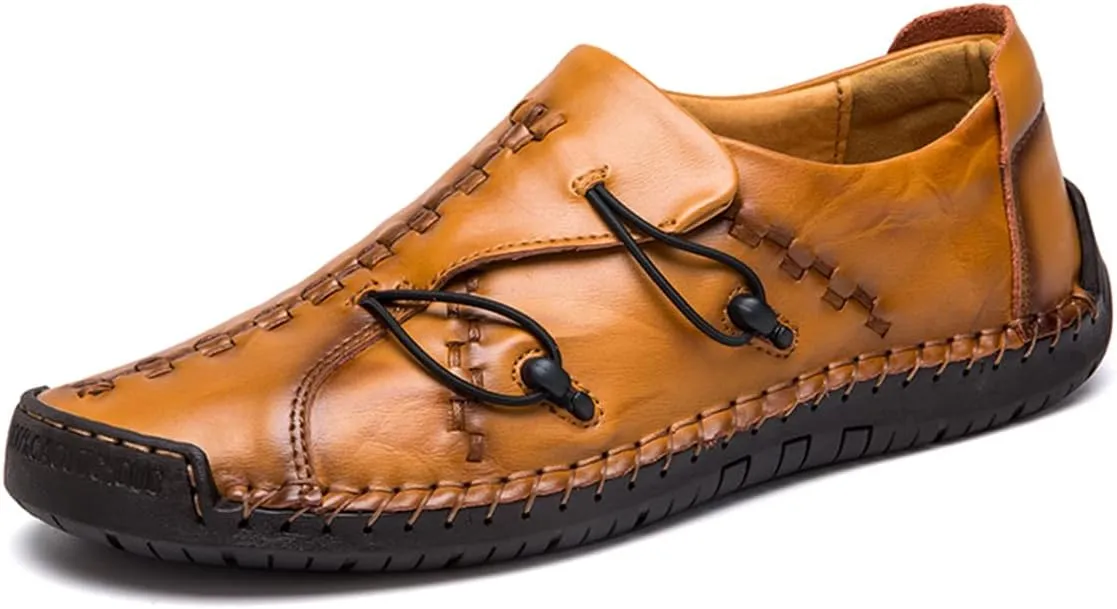 Men's Fashion Leather Casual Loafers Walking Driving Shoes Slip on Lightweight Breathable Sneaker