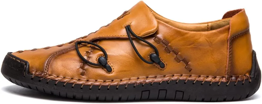 Men's Fashion Leather Casual Loafers Walking Driving Shoes Slip on Lightweight Breathable Sneaker