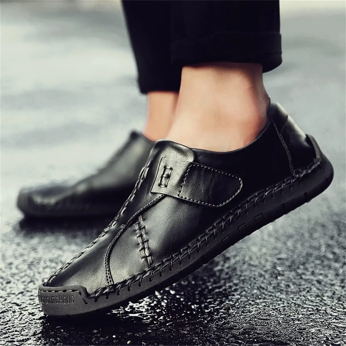Men's Walking Driving Shoes Slip on Fashion Leather Sneakers Lightweight Breathable Casual Loafers