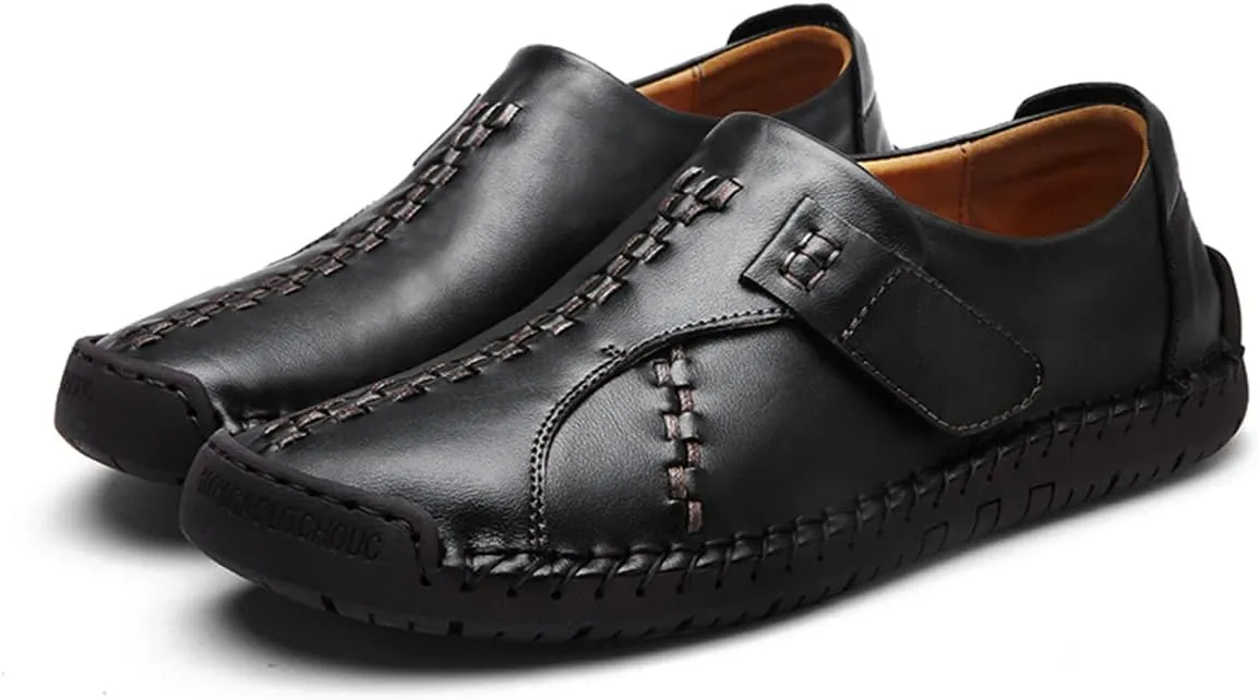 Men's Walking Driving Shoes Slip on Fashion Leather Sneakers Lightweight Breathable Casual Loafers