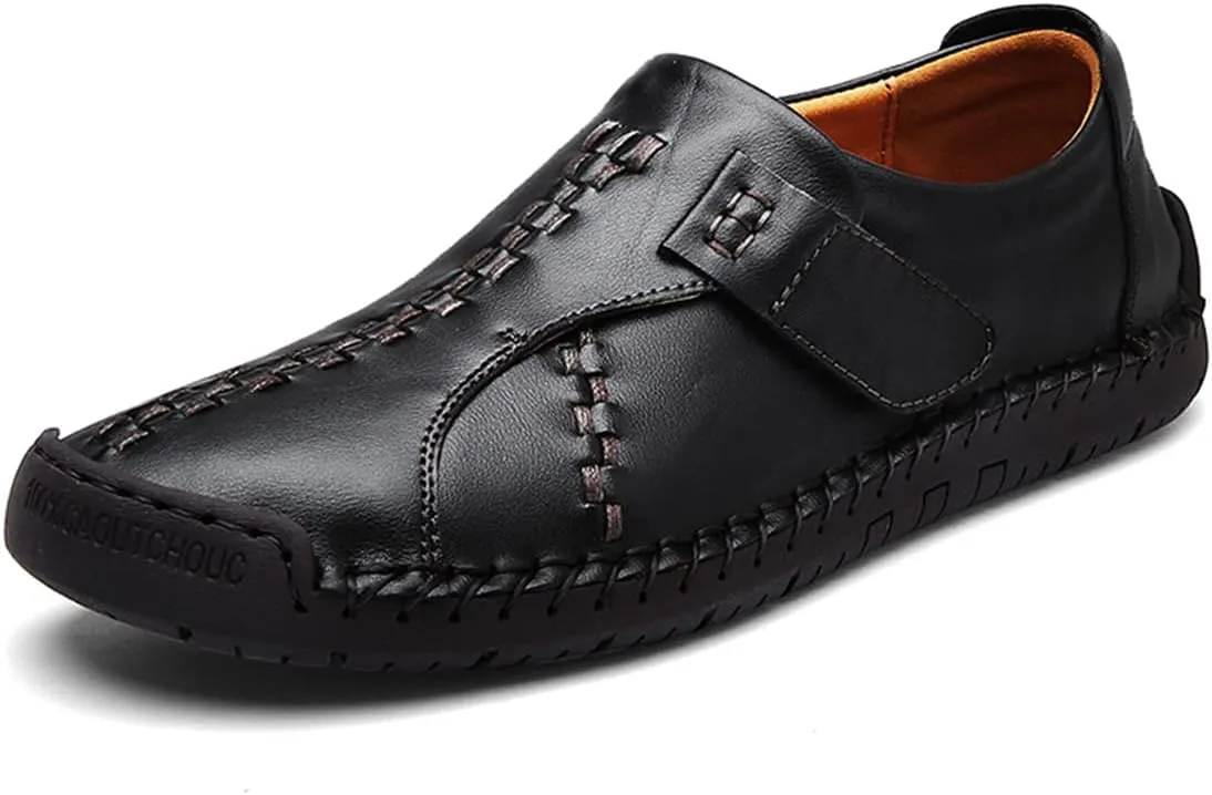 Men's Walking Driving Shoes Slip on Fashion Leather Sneakers Lightweight Breathable Casual Loafers