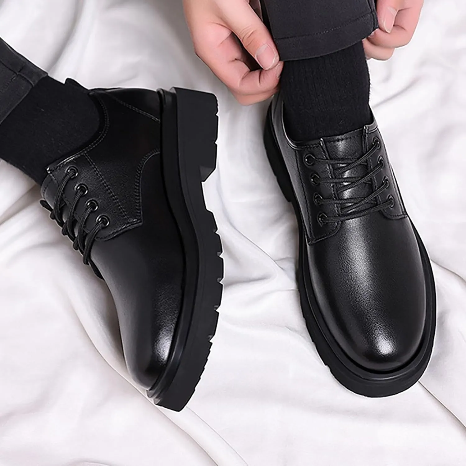 New Men's Breathable Soft Sole Comfortable Dress Shoes, Leather Casual Business Oxford Perfect Comfortable and Durable for Men